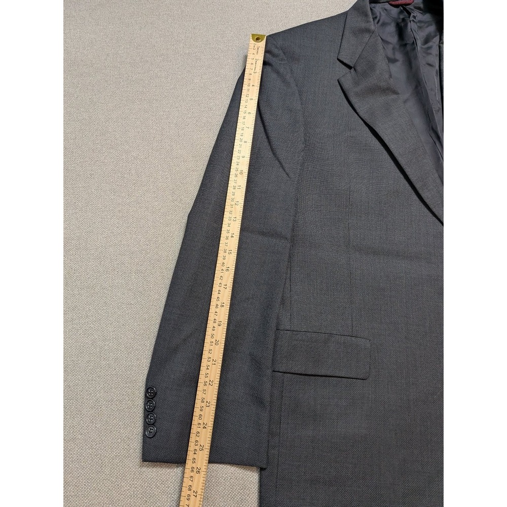 Hart Schaffner Marx Mens 2 Piece Suit Gray 46L 40x30 Union USA Made Wool Regular - Picture 10 of 16